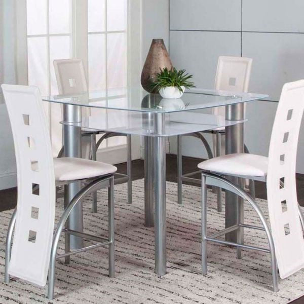 Valencia Square Counter Height Dining Room Set (White)