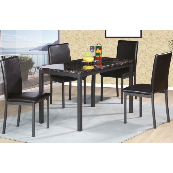 FAUX MARBLE TOP 5 PCS DINNETE SET