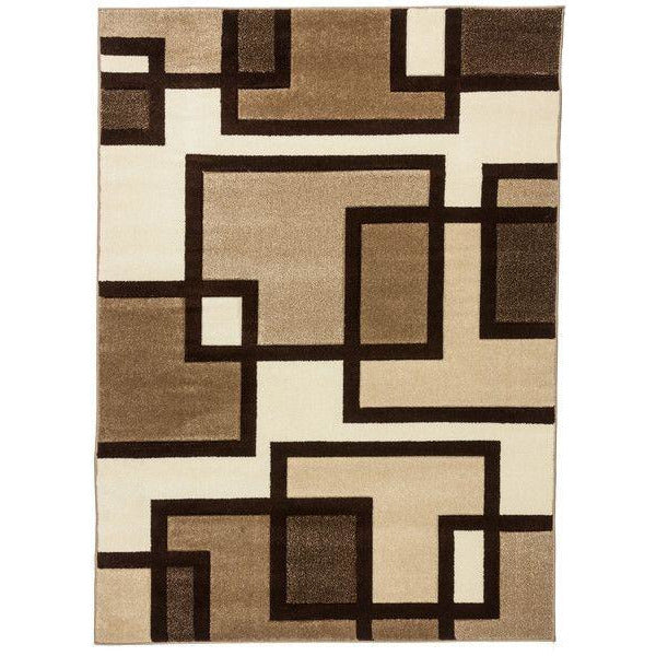 IKASA Rug |RUBY: Imagination Squares Cream Modern Rug 5x7