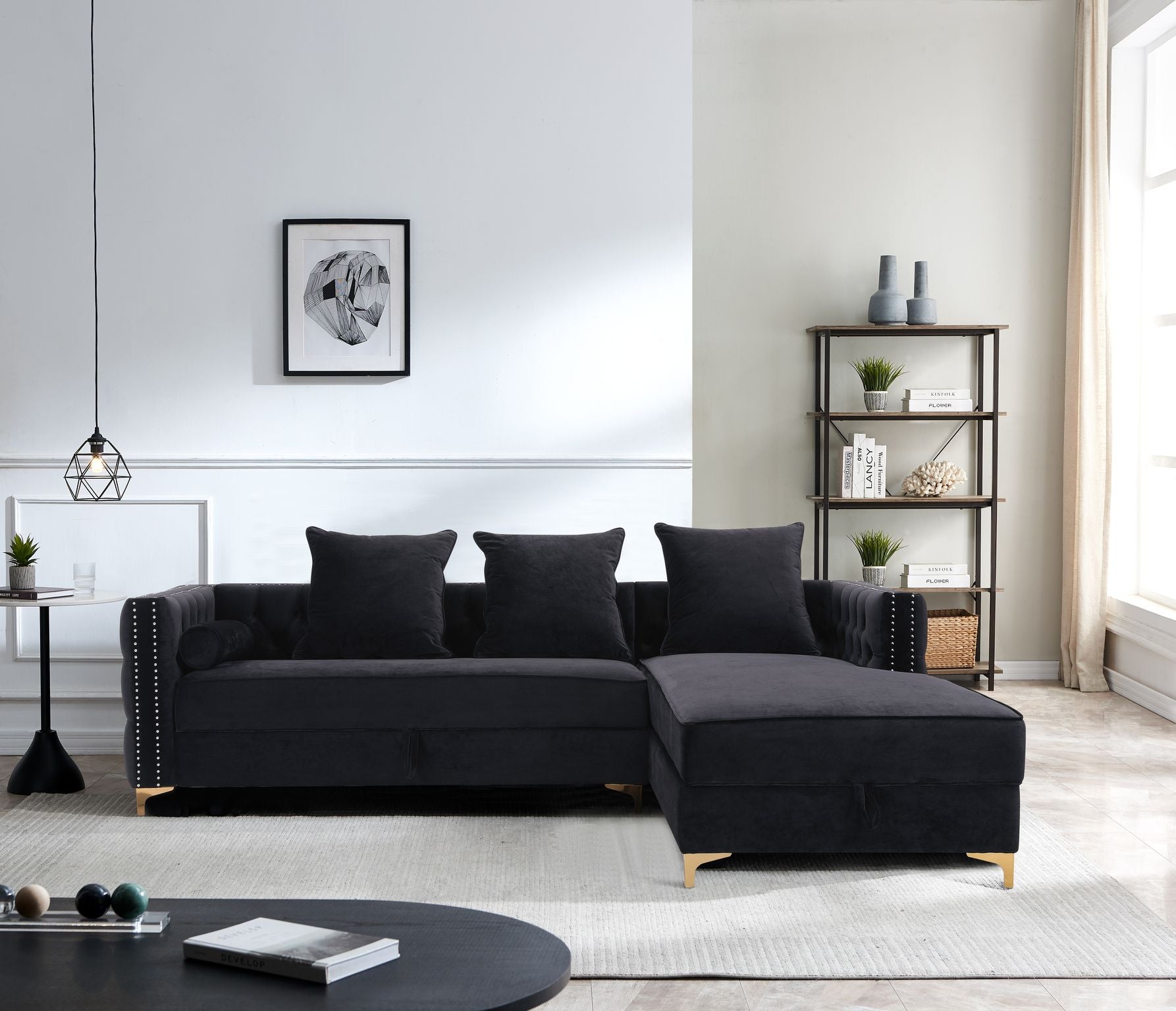 AMAZING LUXURY BLACK SECTIONAL