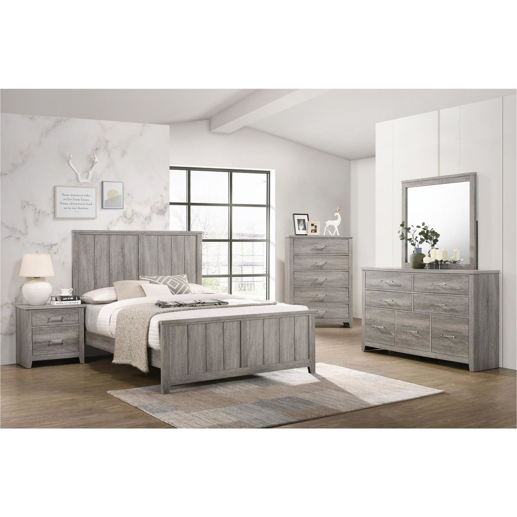 IKASA Bedroom |Grey Black Elegant Queen Bedroom Set