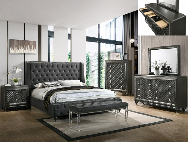 Brilliant Silver  | Queen Bedroom Set