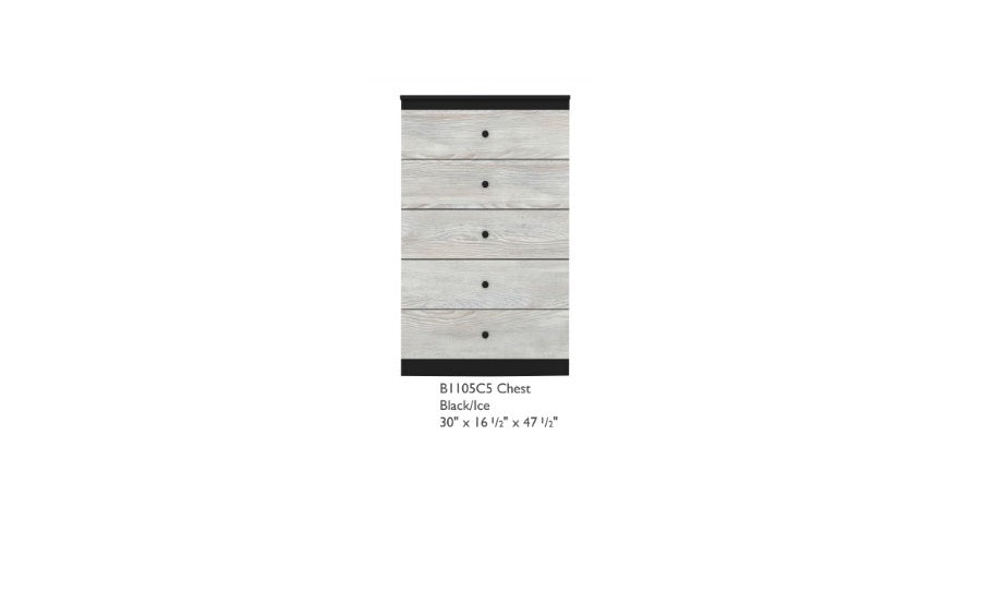 5 Drawer Timeless BLACK ICE Bedroom Chest
