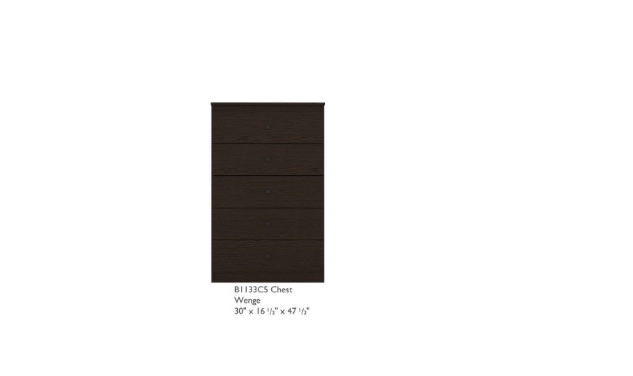 5 Drawer Timeless WENGE ESPRESSO Bedroom Chest