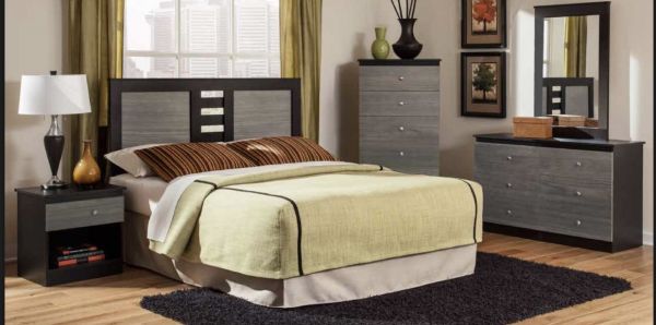 Full Bedroom Set Black/Grey color combination for Kids (Boy)