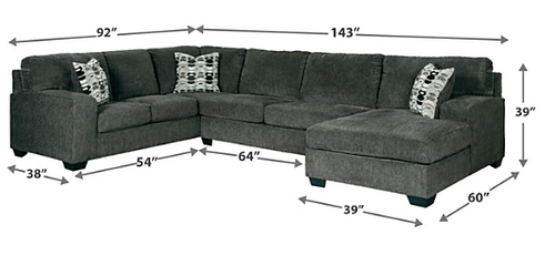 BALLINASLOE 3 PCS SECTIONAL WITH CHASIE