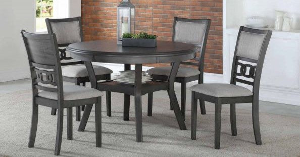 5 Pieces Round Table Set (Gia-Gray)
