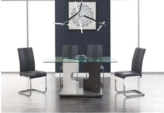 GLASS TOP ELEGANT DINETTE SET D219 FLOOR SAMPLE SALE
