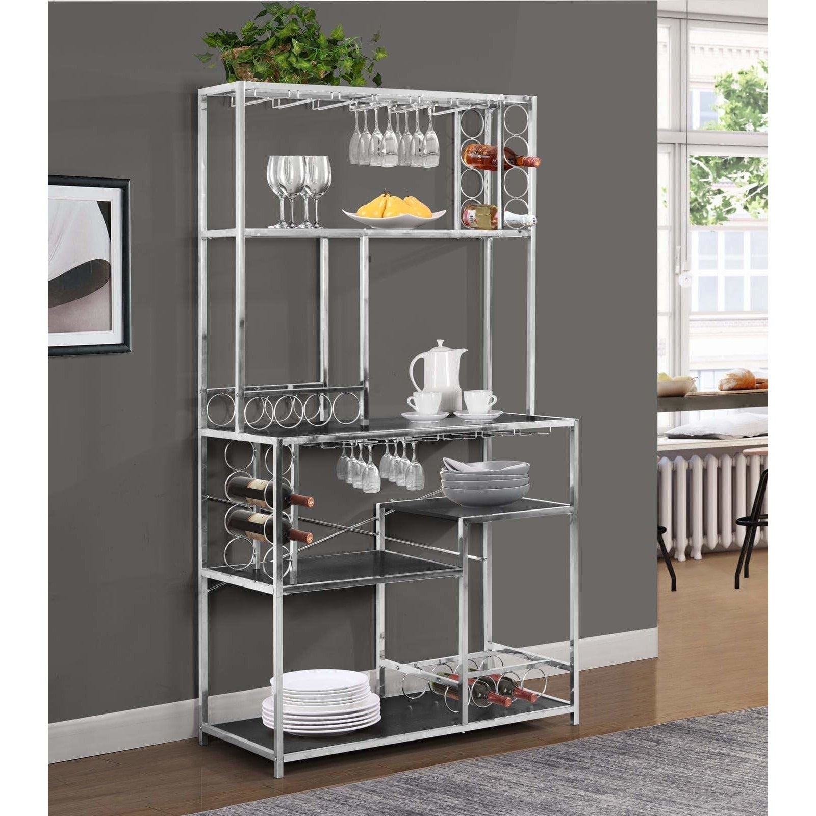 IKASA Bar |Free Standing Chrome Bar Standing