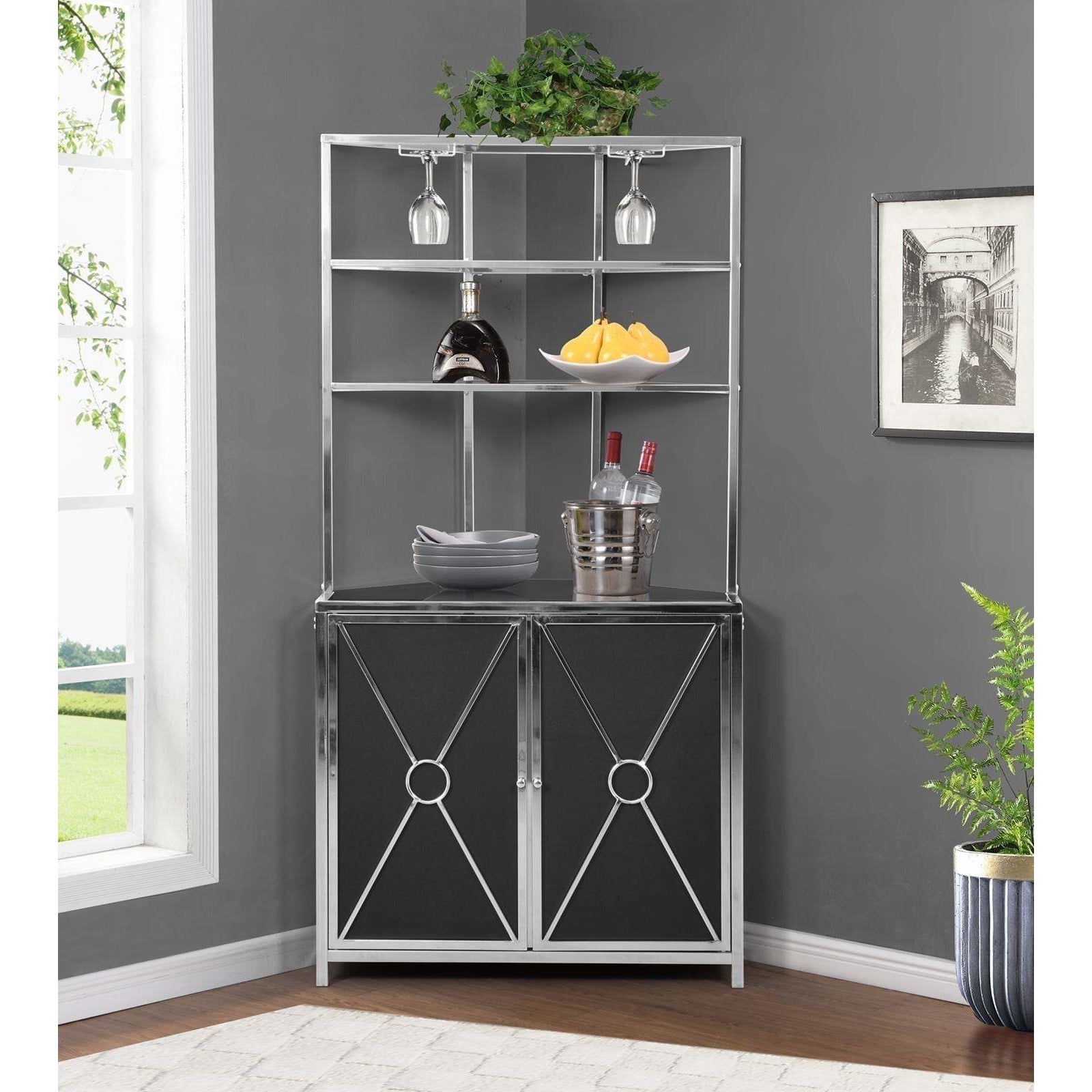IKASA Bar |Free Standing Chrome Bar Corner