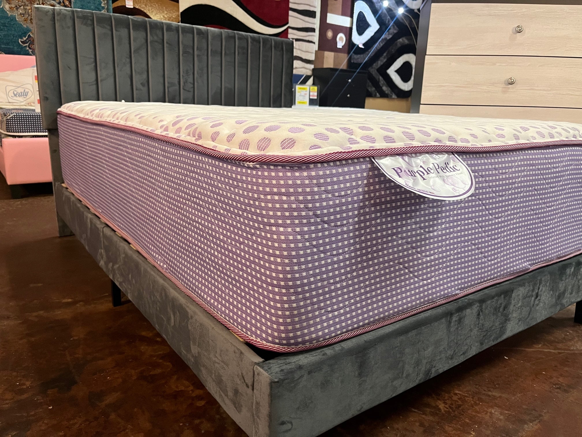 Upholstered Platform Full Bed With Mattress & Chest