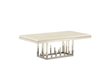 Load image into Gallery viewer, MARBLE TOP CENTER TABLE WITH SILVER BASE LAYER
