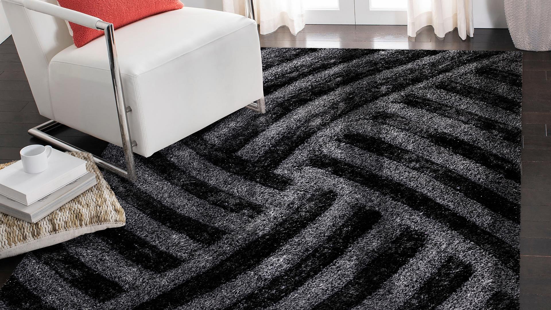MIAMI- DARK GREY/BLACK RUG