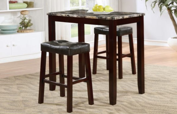 The Metro | 3 PCS – Pub Table & 2 Stools Mahagony