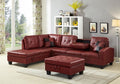 IKASA Sectional Red Ottoman