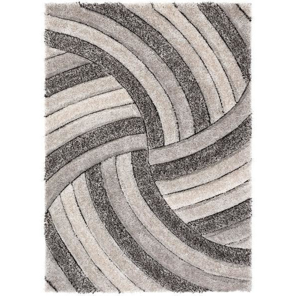 IKASA Rug |SAN FRANCISCO: Ucci Grey Modern 3D Textured Shag Rug