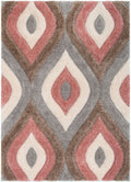 MALIBU PINK BROWN BLUSH MODERN 3D TEXTURED RUG