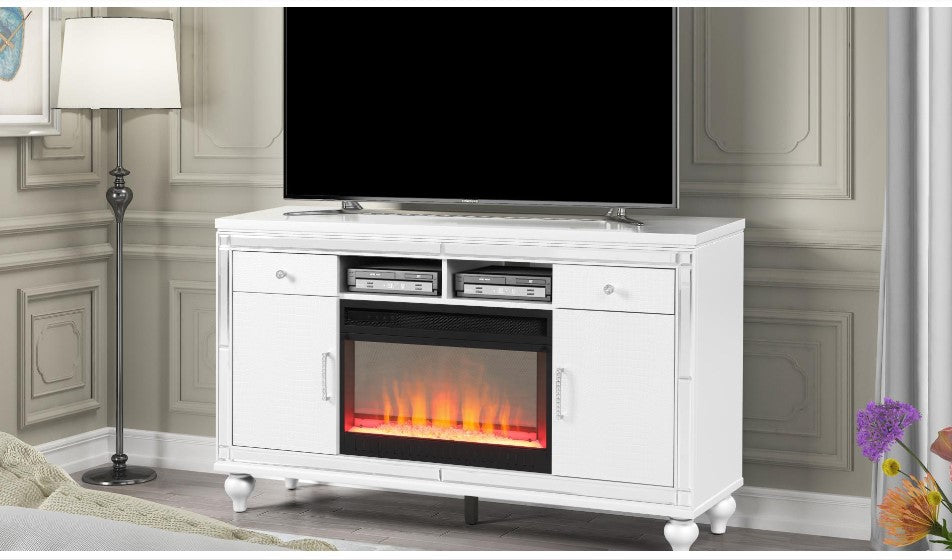 GLAMOUR HOME Heating Electric Fireplace White color