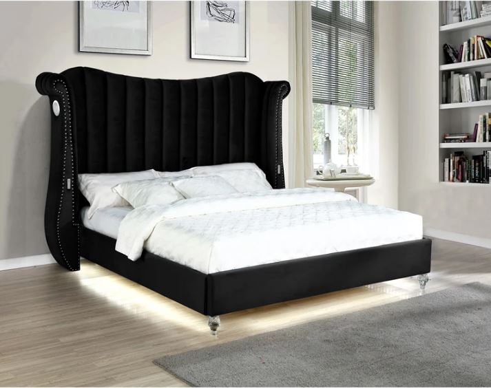 Queen Bed In Black/Grey  - Amazing ONE