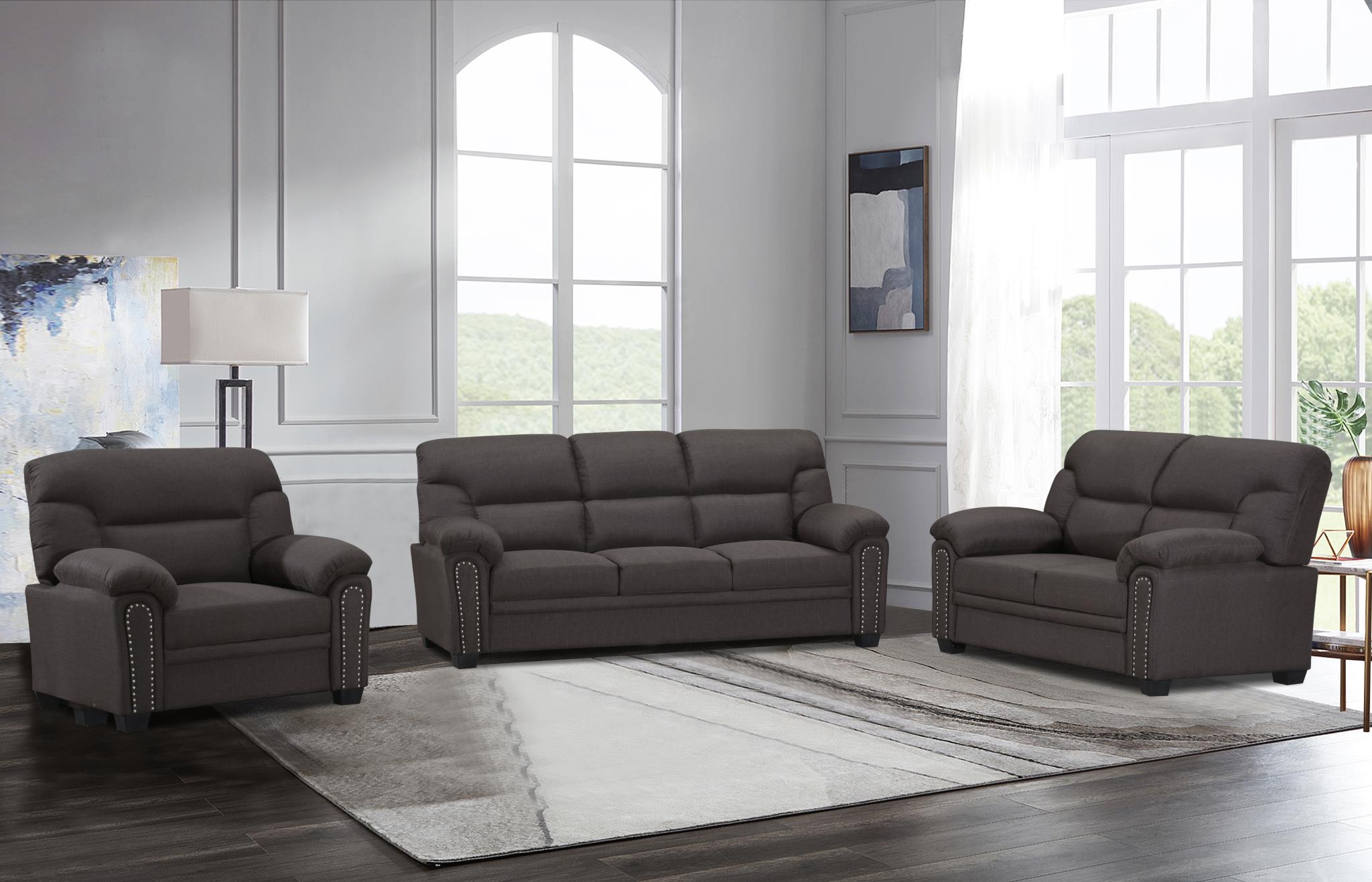 LIGHT BROWN U5175 SOFA & LOVE SEAT